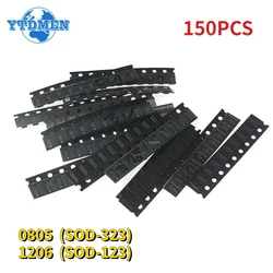 150pcs Zener Diode Kit 1206 0805 Zener Diodes SMD Sample Set SOD-123 SOD-323 Package 3.3V 4.7V 5.1V 5.6V 7.5V 8.2V 10V 12V 15V