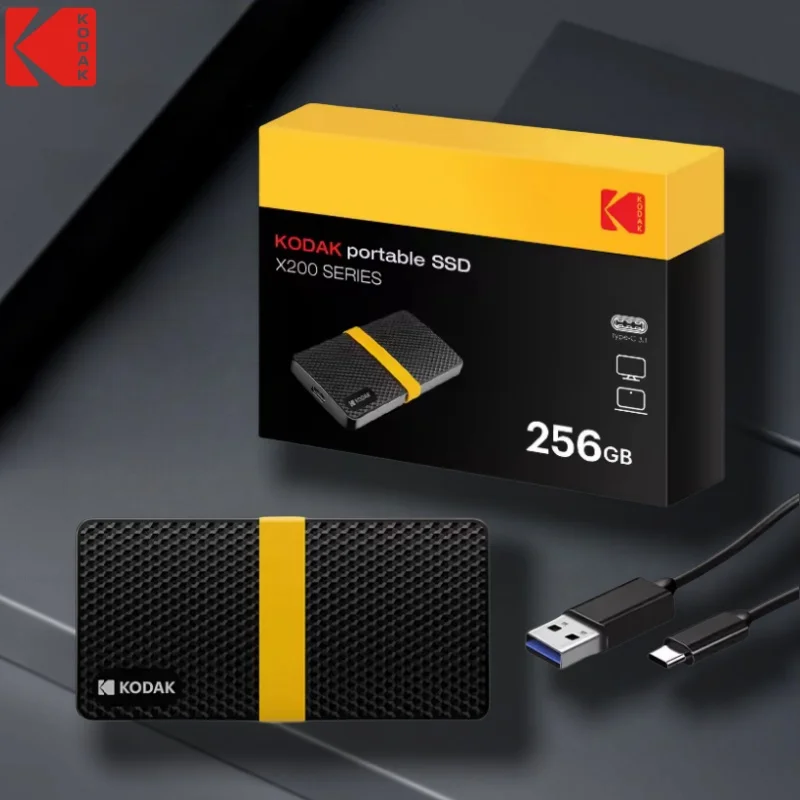 Kodak Portable SSD 2TB 1TB USB 3.1 Type C External Hard Disk 512GB 256GB 6Gbps Solid State Drive For PS5 PS4 Laptop Macbook PC