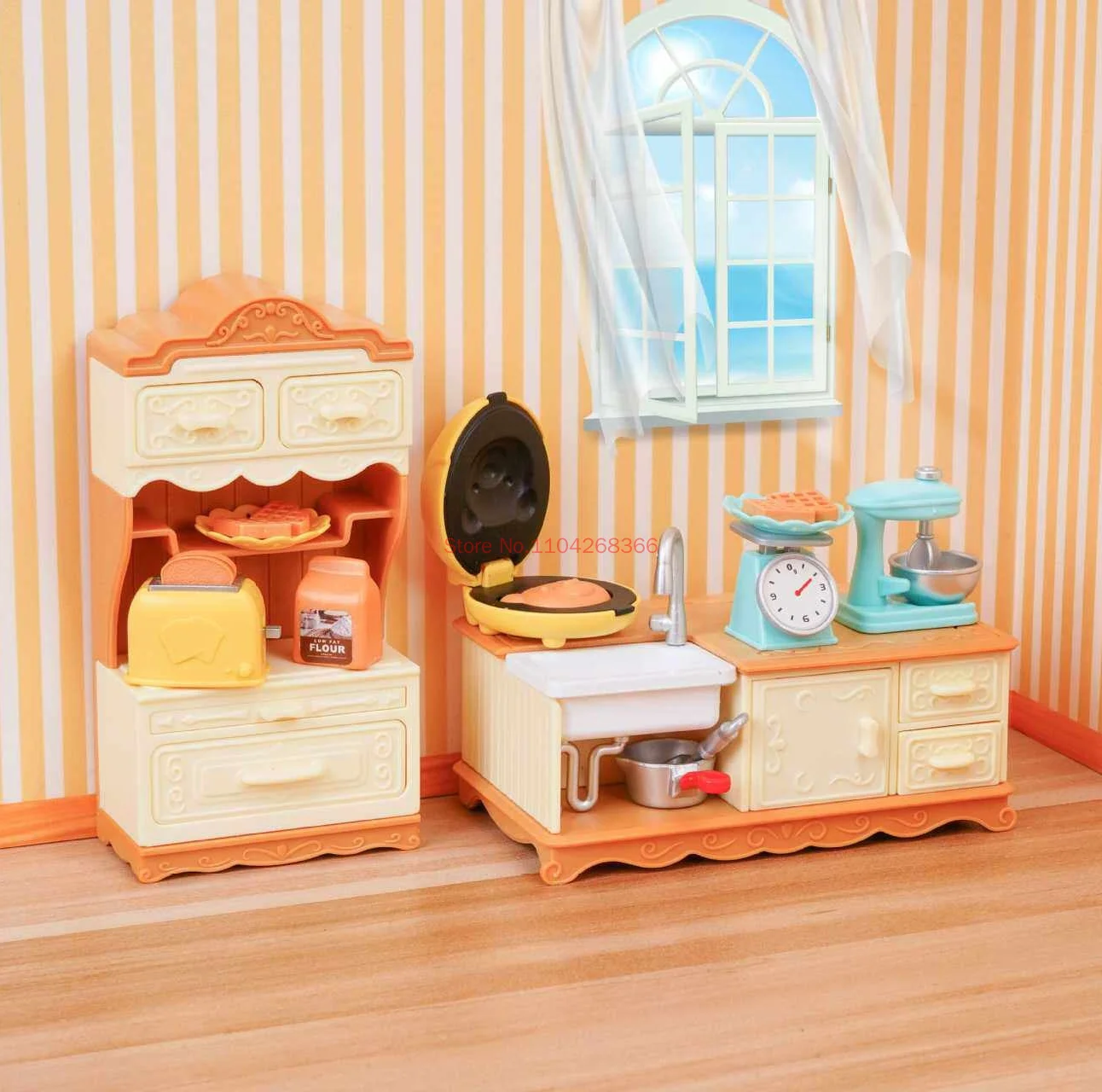 Forest Family 1/12 Kitchen Furniture Bathroom Bedroom Bakeware Sets Miniature Model Refrigerator Dollhouse Accessories Gifts view 3