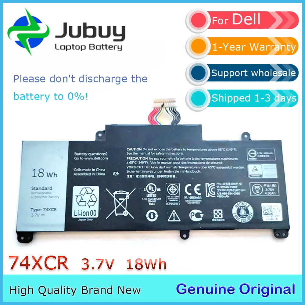 74XCR 3.7V 18Wh Original Laptop Battery for Dell Venue 8 Pro 5830 T01D T10D-5830 Tablet X1M2Y 074XCR VXGP6