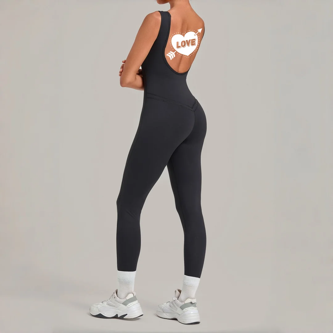 Women's Yoga Jumpsuit Sports Fitness Hip Lift Skinny Big Backless One-piece Running Workout Clothes Gym Leggings Yoga Bodysuit