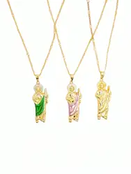 1 Piece Simple Fashion St. Jude Pendant Necklace