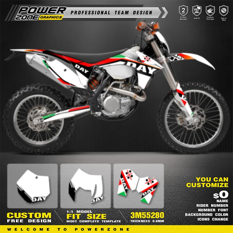 

PowerZone For KTM EXC EXC-F 11-12 SXF 12-13EXC 150 200 250 300 350 450 500 For 3M Graphics DECALS Stickers SIXDAYS For SX SXF 30