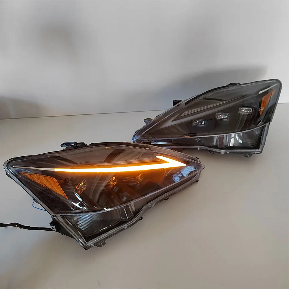 

Пара автомобильных ламп, передние фары для Lexus IS250 IS300 2006-2012 гг., модифицированные светодиодные дневные ходовые огни, указатель поворота