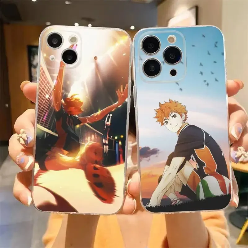 Hinata Shouyou Haikyuu Anime Phone Case For iPhone 11 12 Mini 13 14 15 Pro XS Max X 8 7 6s Plus 5 SE XR Transparent Shell