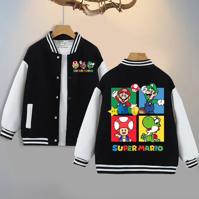 

Модные куртки Super Mario Bro для детей, милые пальто с героями мультфильмов в стиле аниме для мальчиков и девочек, осенне-зимняя модная куртка, теплое пальто в стиле хип-хоп