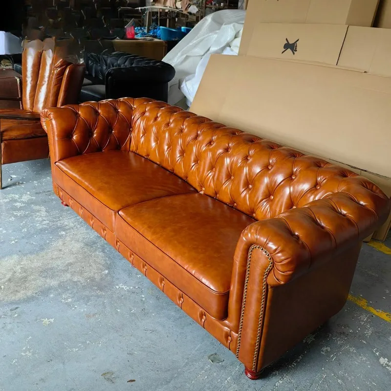 Industrial sandstorm, personalized retro L-shaped aluminum leather box, card seat, model room, bar ktv sofa, sample drawing cust