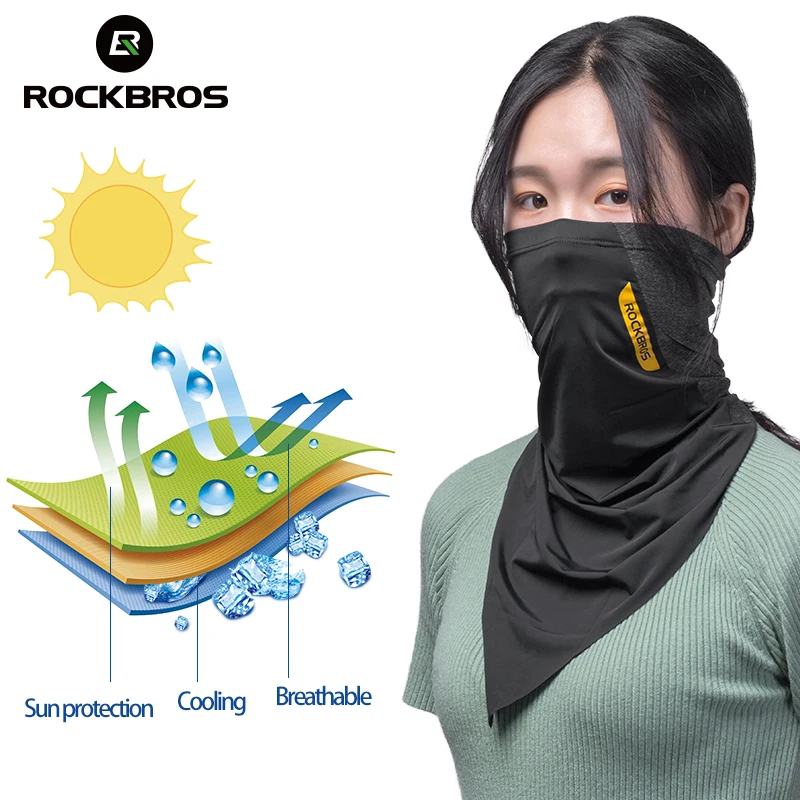 ﻿Rockbros Cycling Bandana Face Maskers Sjaal Zomer Zon Uv Bescherming Motorfiets Fiets Ijs Zijde Cool Masker Nek Cover Mannen