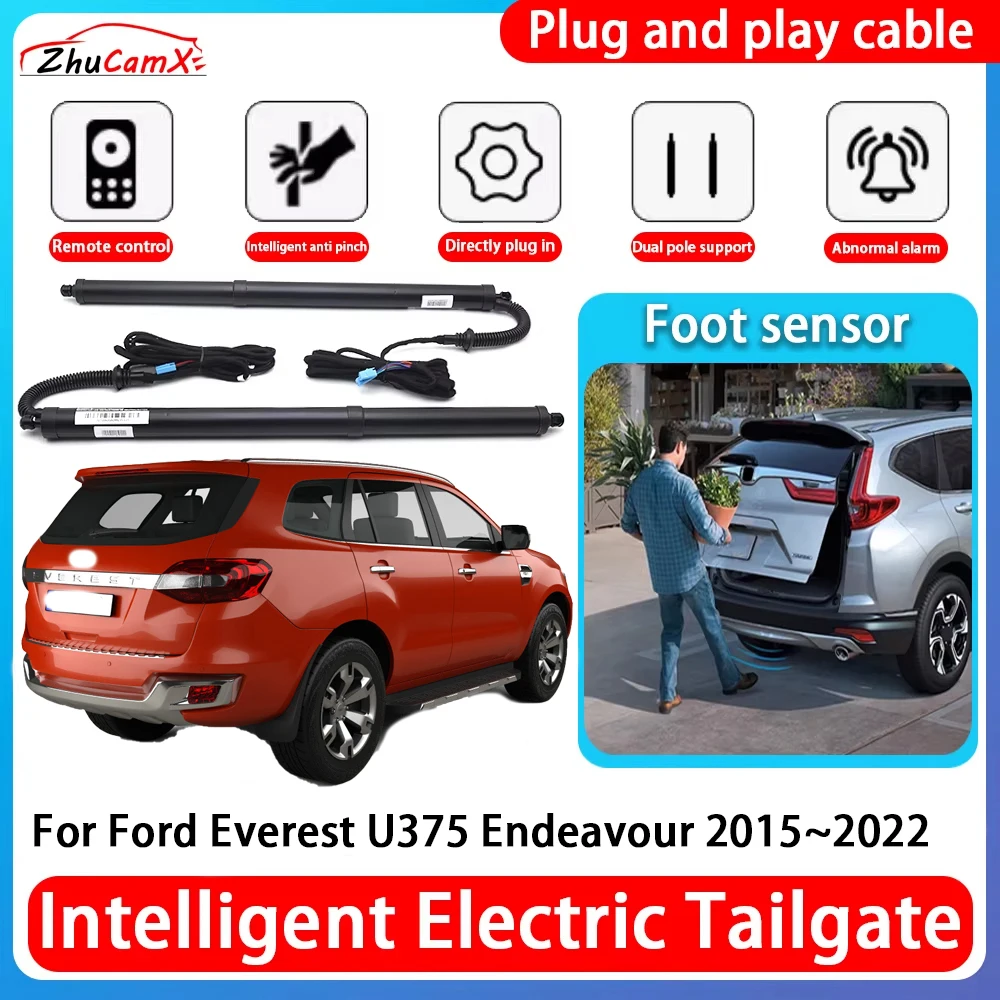 ZhuCamX For Ford Everest U375 Endeavour 2015~2022 Car Power Trunk Electric Suction Tailgate Intelligent Tail Gate Lift Strut