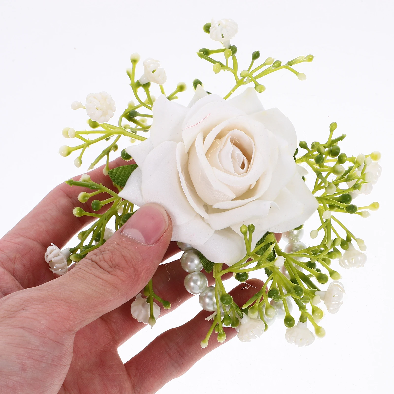 

1 set 1 Set Artificial Flower Wrist Corsage Boutonniere Kit Wedding Bridesmaid Groom Bride Decorparty Decorationfresh Color