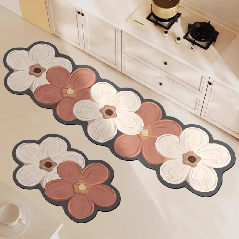 Podkładka z ziemi okrzemkowej, chłonna, antypoślizgowa i olejoodporna, do wycierania stóp, bez konieczności czyszczenia, wodoodporna i odporna na zabrudzenia.