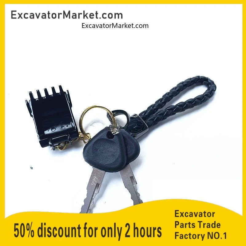 For Vo-lvo excavator key cab key alloy bucket key chain exquisite creative decoration bucket chain hanging buckle parts