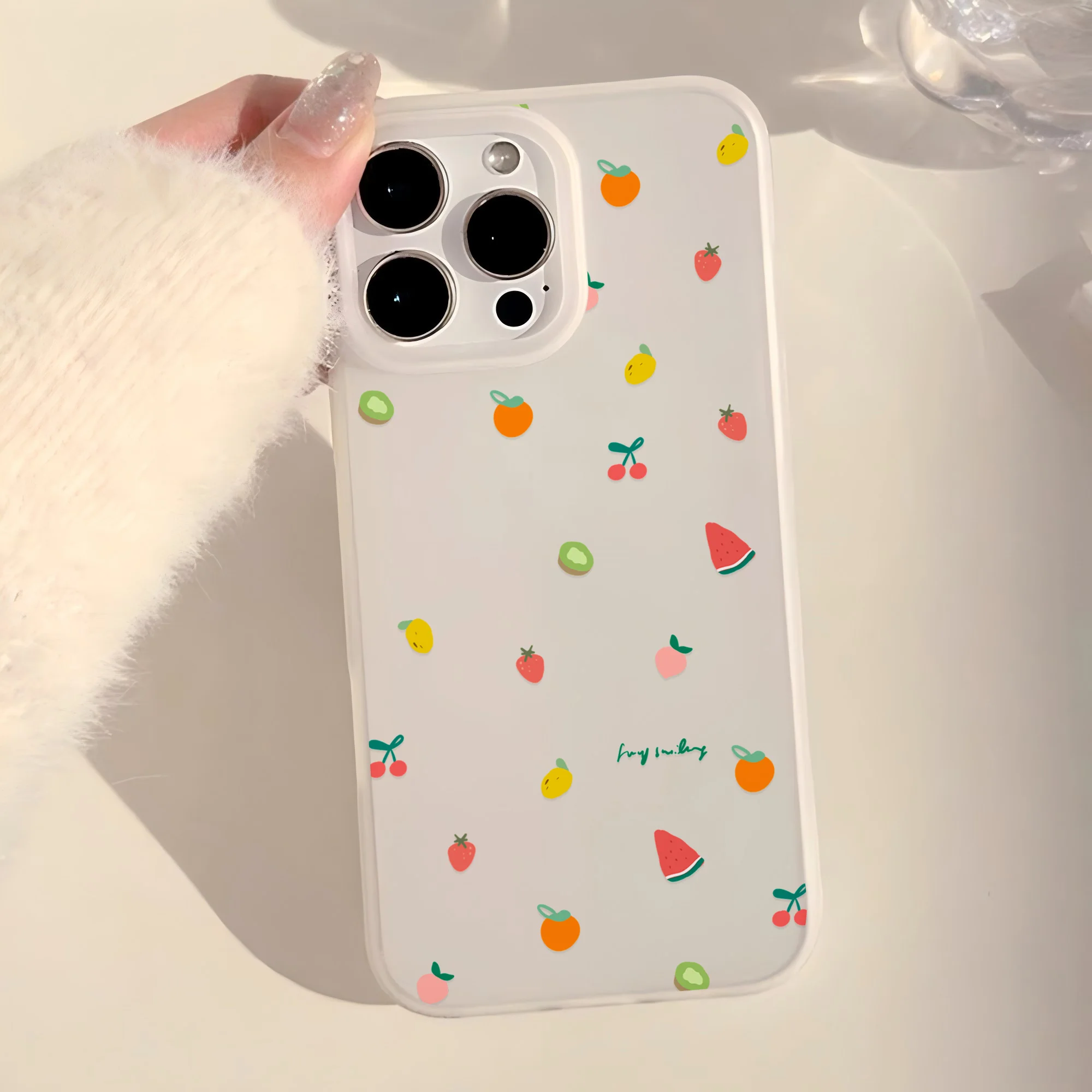 Cute Cartoon Fruit Watermelon Clear Frosted Shockproof Phone Case for IPhone 17 16E 16 15 14 Plus 13 12 11 Air Plus Pro X XR Max #5