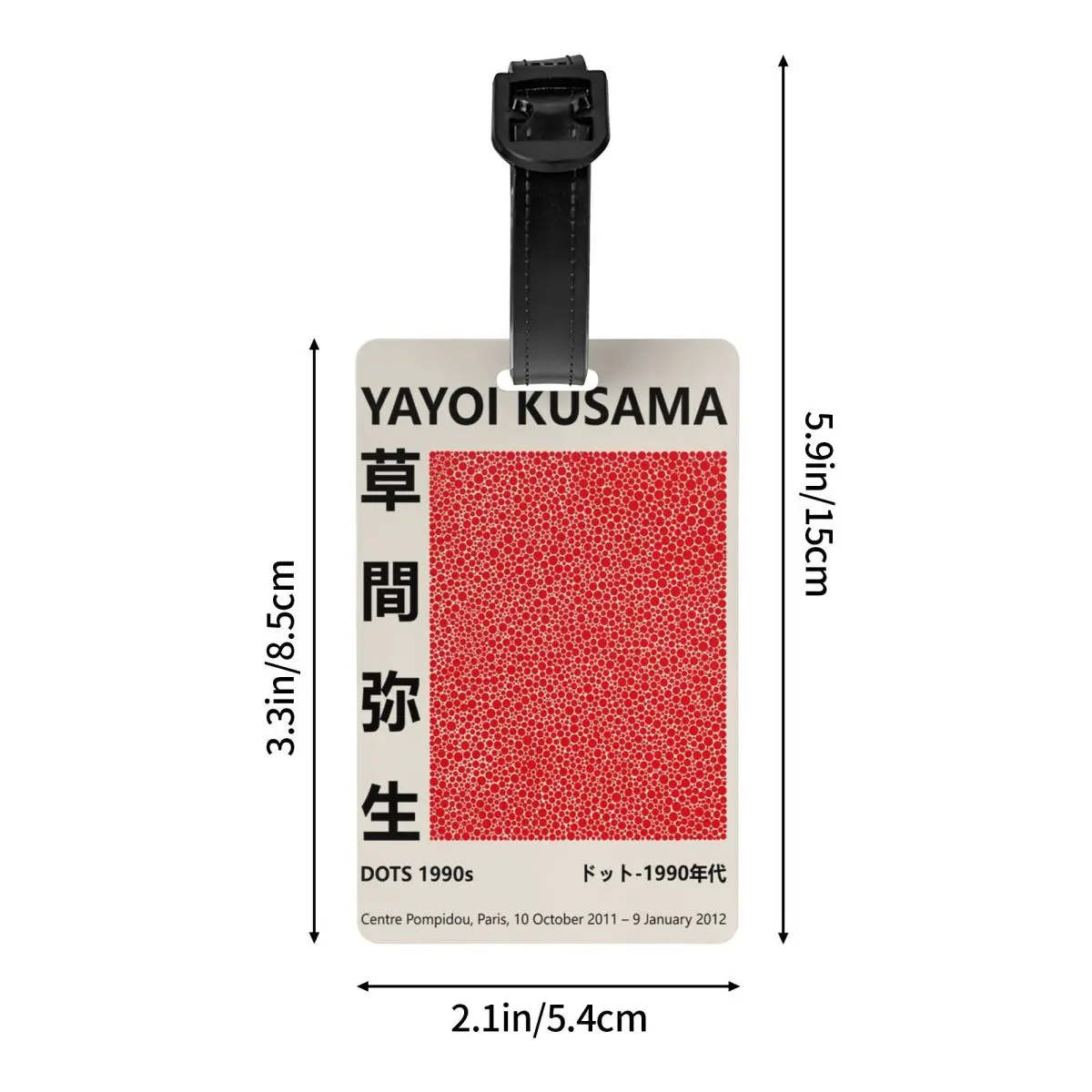 Pontos personalizados vermelho yayoi kusama etiqueta de bagagem para malas bonito pintura abstrata etiquetas de bagagem capa de privacidade nome cartão de identificação