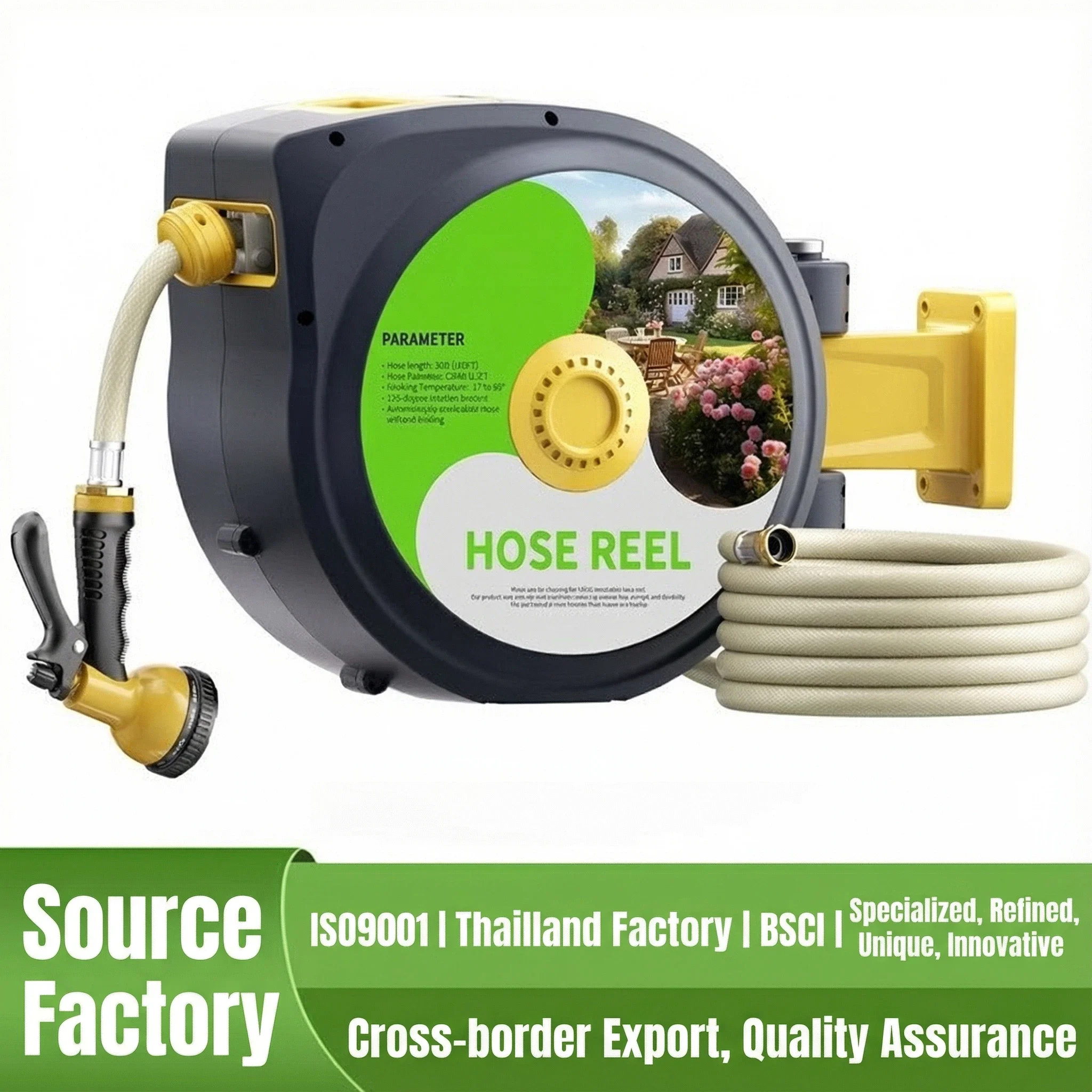 Garden Hose Wall-mounted Slow-retracting Automatic Retractable Hose Reel/hose Storage Device for Irrigation