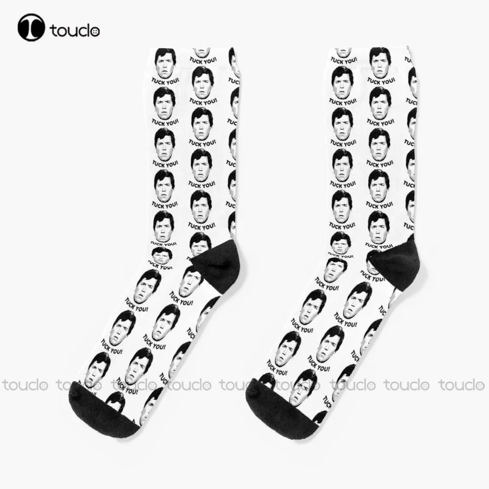 Tuck You! Tucker Carlson Socks Running Socks For Men Cartoon Comfortable Best Girls Sports 360° Digital Print Custom Gift Retro