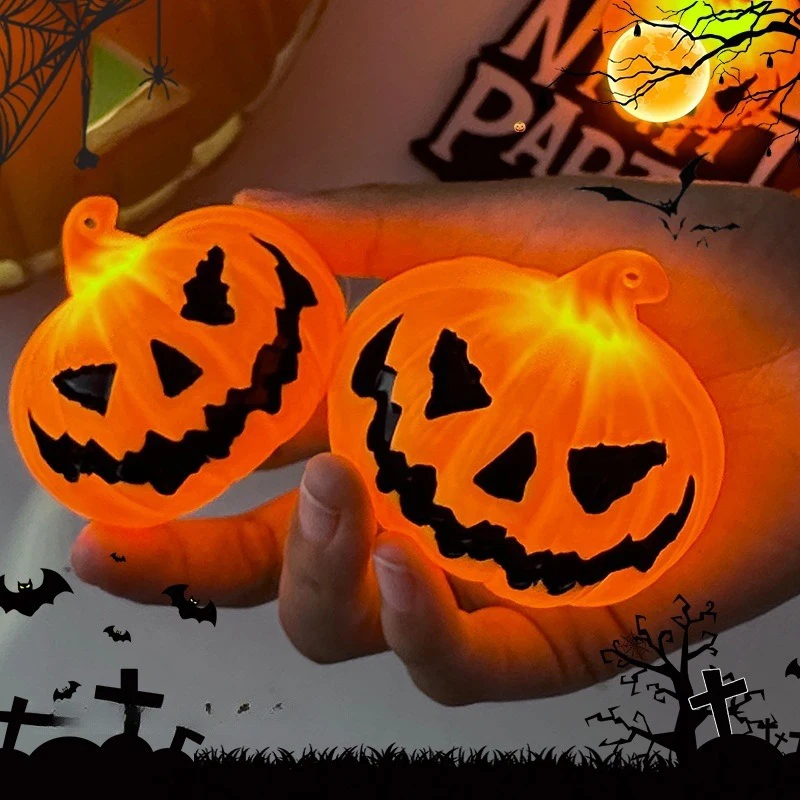 Nowy 1/3 sztuk Halloween dynia LED lampka nocna nawiedzony dom Horror rekwizyty impreza z okazji Halloween materiały do dekoracji wnętrz upominki dla dzieci