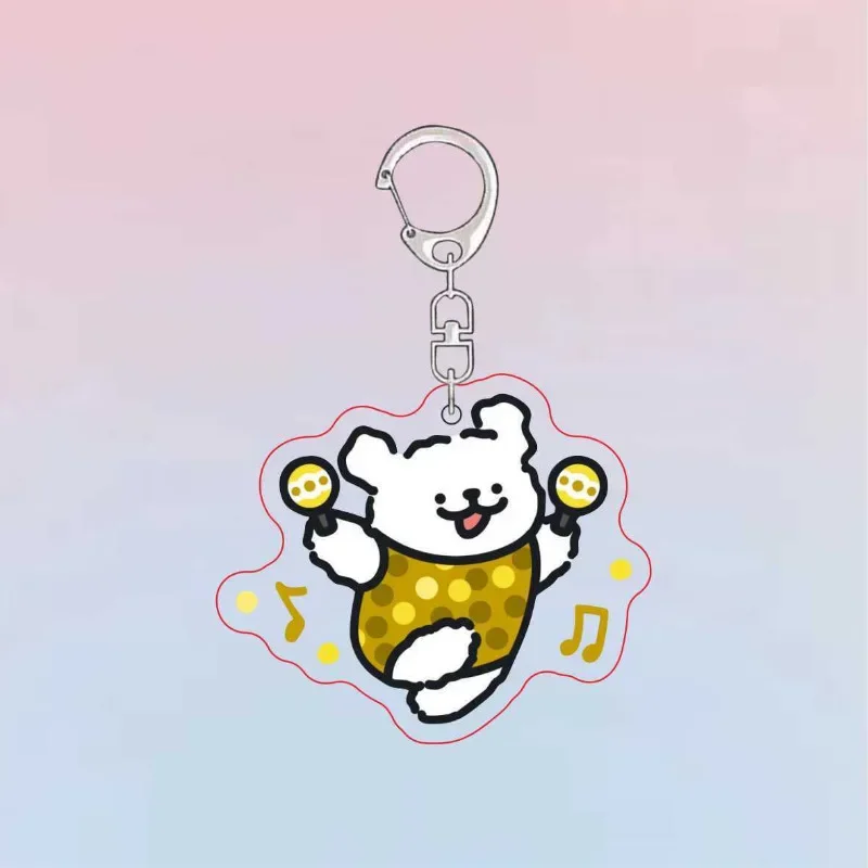 Cartoon MBTI Personality Malzis Line Puppy Acrylic Keychain Accessaries Cartoon Bag Pendant Keyring Cute Charm Friends Gifts