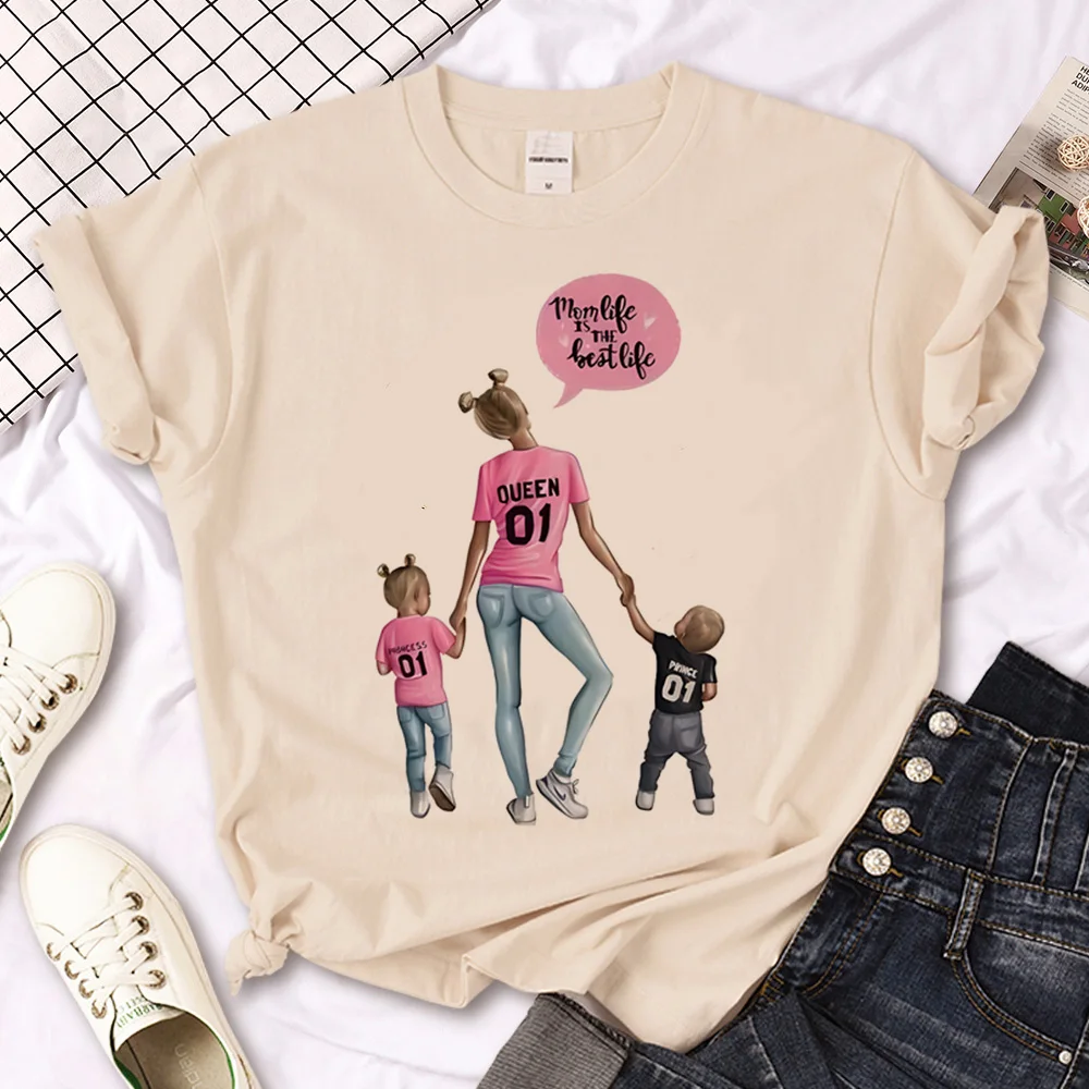 Mom Mother Boy Girl Print Tee women Japanese summer t-shirts female graphic funny manga clothing