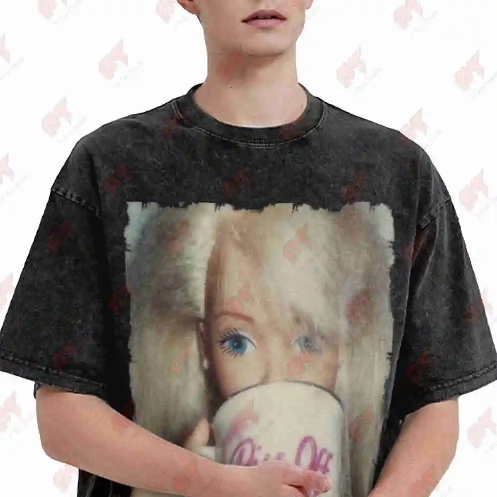 Funny Doll Face Meme Shocked Unhinged Inappropriate Viral Internet Cringy Vintage Washed Tee Pure Cotton T-Shirt