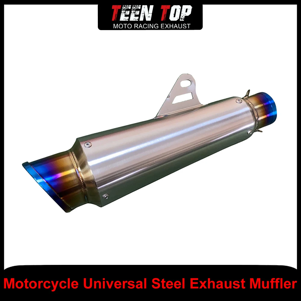 

Stainless Steel Universal Escape Exhaust Muffler 51MM R1 R25 Z400 GSXR250 R6 Z900 CBR600R Motorcycle Modified Exhuast System