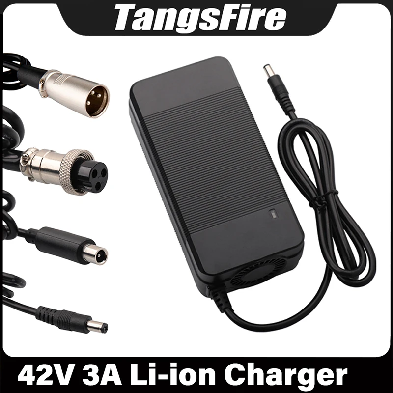 

42V 3A Lithium Battery Charger 10Series For 36V Polymer Li-ion Battery Charger Selectable GX16/XLR/DC/RCA High Quality Connector