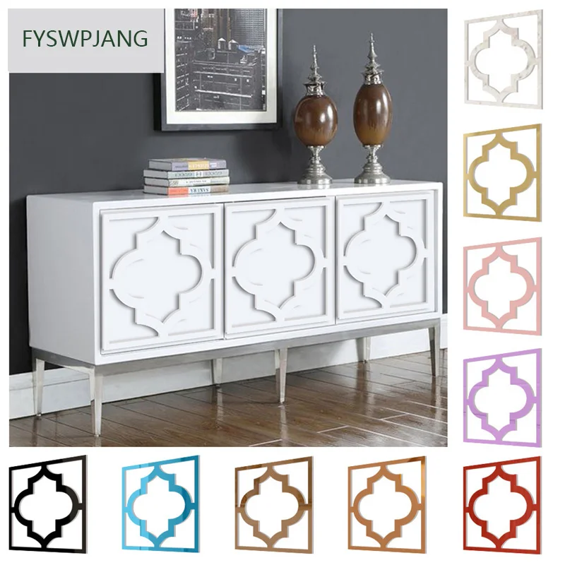 4 חלקי ריהוט מדבקות משטח מראה שונה מודרני מינימליסטי שולחן ארון בגדים אקריליק קישוט הבית הגנת הסביבה מדבקות קיר תלת מימדיות דביקות