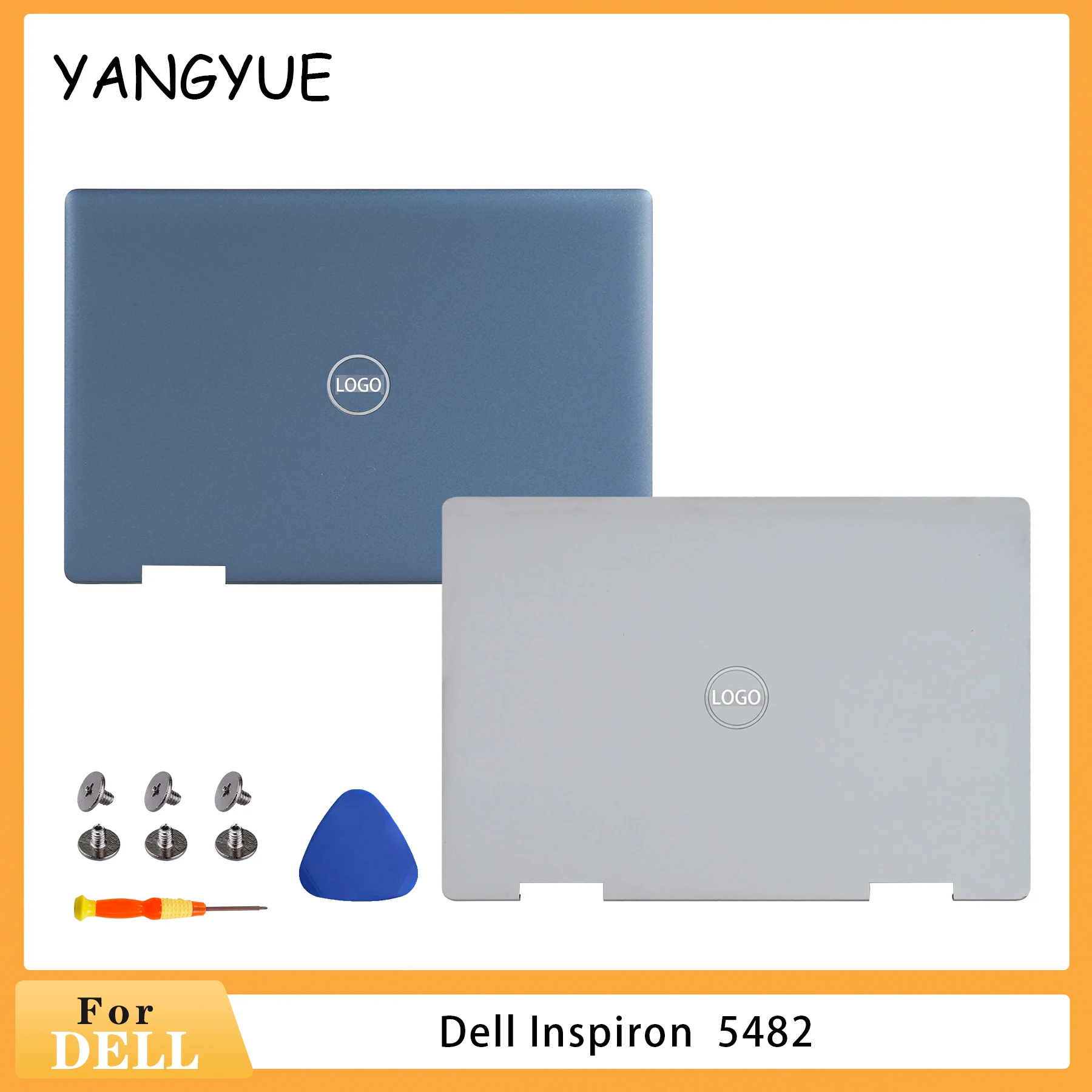 New Laptop Cover For Dell Inspiron 5581 5582 5482 LCD Back Cover A Case Blue Silver 0FJ6RR Notebook Laptop Replace Cover Case