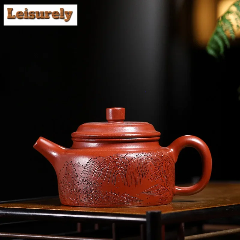 

310ml Creative Yixing Purple Clay Teapots Handmade Dezhong Pot Raw Ore Dahongpao Mud Kettle With Infuser Zisha Teaset Collection