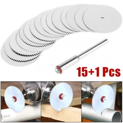 15Pcs/set 22mm Mini Circular Saw Blade Stainless Steel Cutting Disc Wood Cutting Wheel For Dremel Rotary Tool