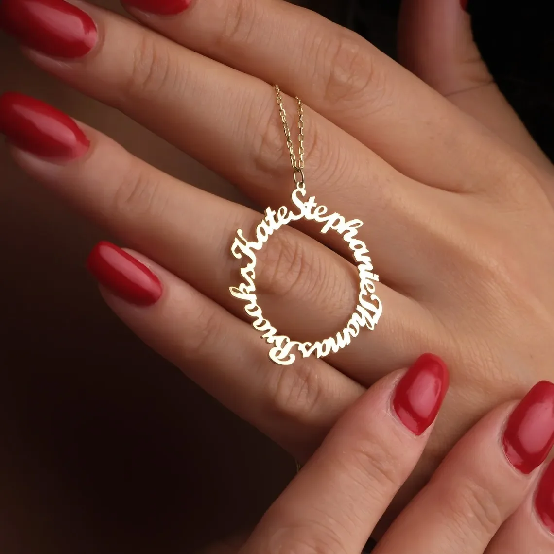 

Custom Multiple Round Pendant Necklaces for Women Gold Stainless Steel Necklaces Family Member Jewelry Gifts