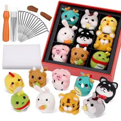 9Pcs Animal Making Manual Needle Felting Sets Needle Felting Starter Kit Wool Felt Tools with Instruction for Felted Supplies