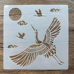 20 *20 cm Swan Crane DIY mandala mold for painting stencils stamped photo album embossed paper card on wood, fabric, wall