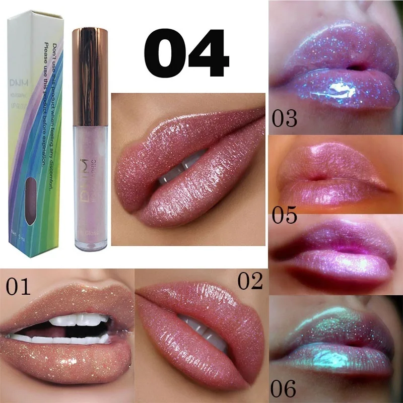 3D Lip gloss transparente holo graphische Lippen plump ing glänzende Perle Feuchtigkeit creme Farbwechsel Öl Lippen Make-up praller nahrhafte Pflege