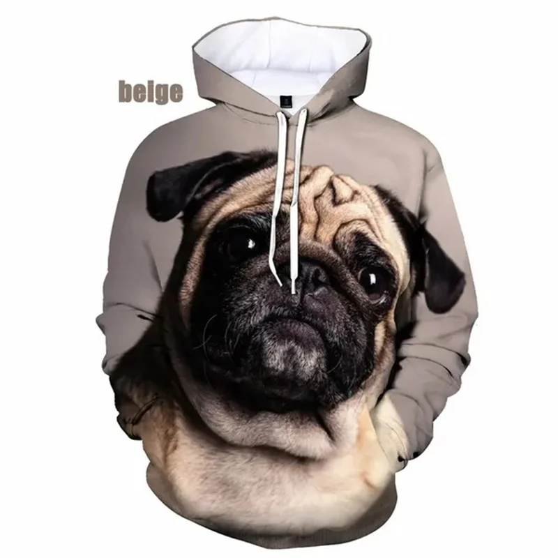 PUG Dog Graphic Hoodies For Men 3D Print Cute Animal Pullovers Sweatshirt Kid Funny Hoodie Top Streetwear Sudaderas Para Hombres