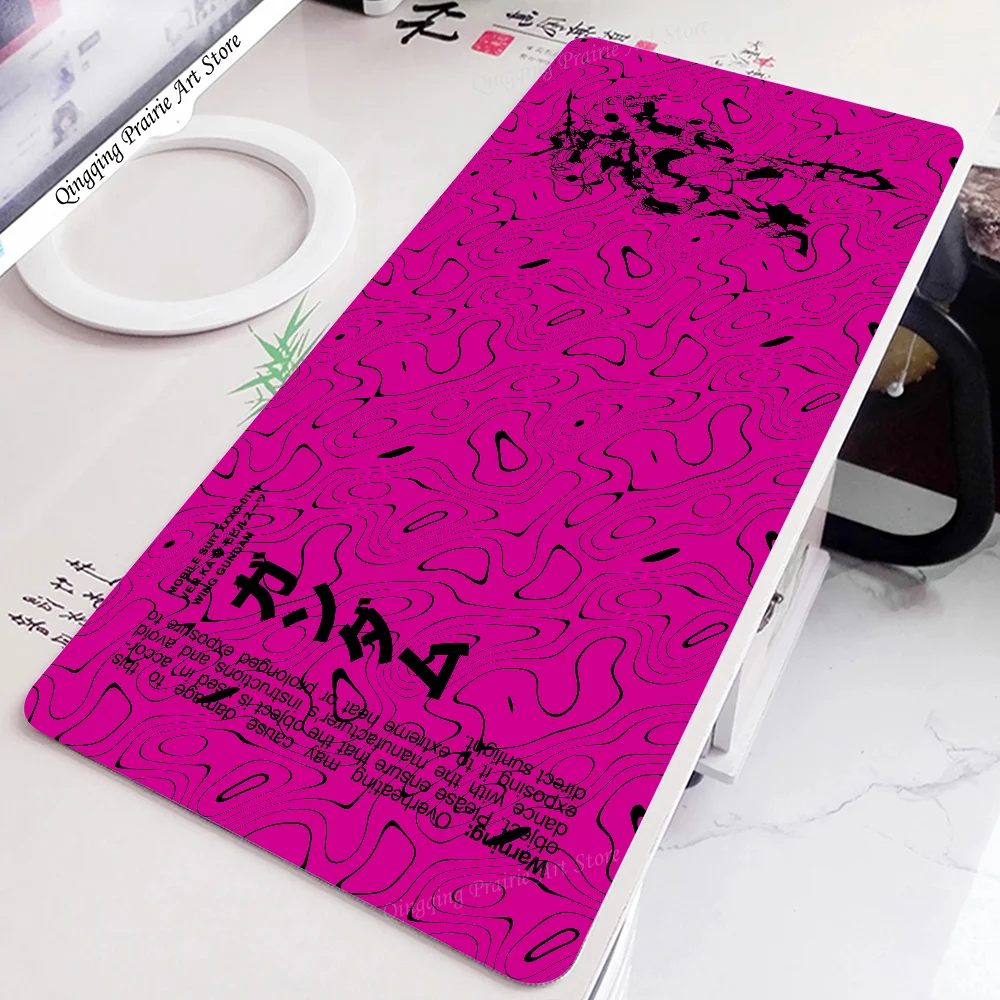 

Pink And Black Mousepad Mouse Mat Desk Mat With Pad gaming accessories Prime Gaming XXL M-Mobile Suit G-Gundam Keyboard Pad