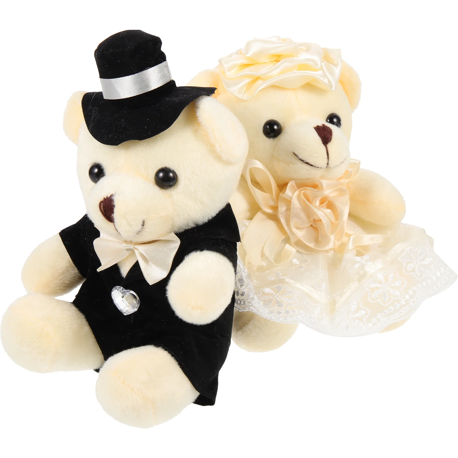 

Figurines Wedding Bear Mini Stuffed Animals Build Your Own White Bridegroom