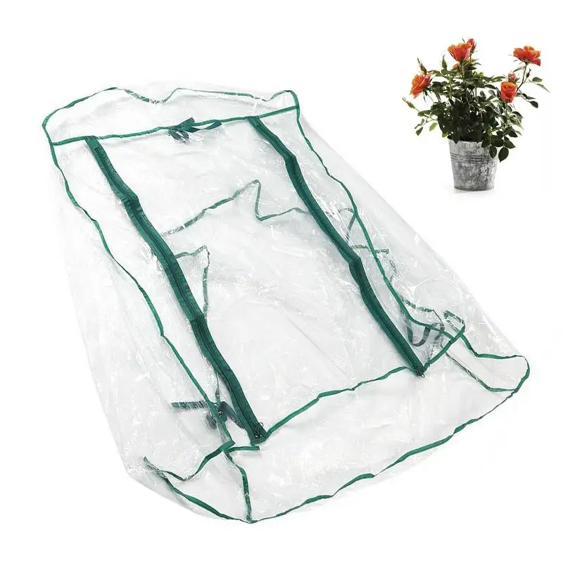 Green House Cover For Plants Greenhouse Replacement Cover With Roll-Up Zipper Door Multi Tiers Mini Greenhouse Cover With