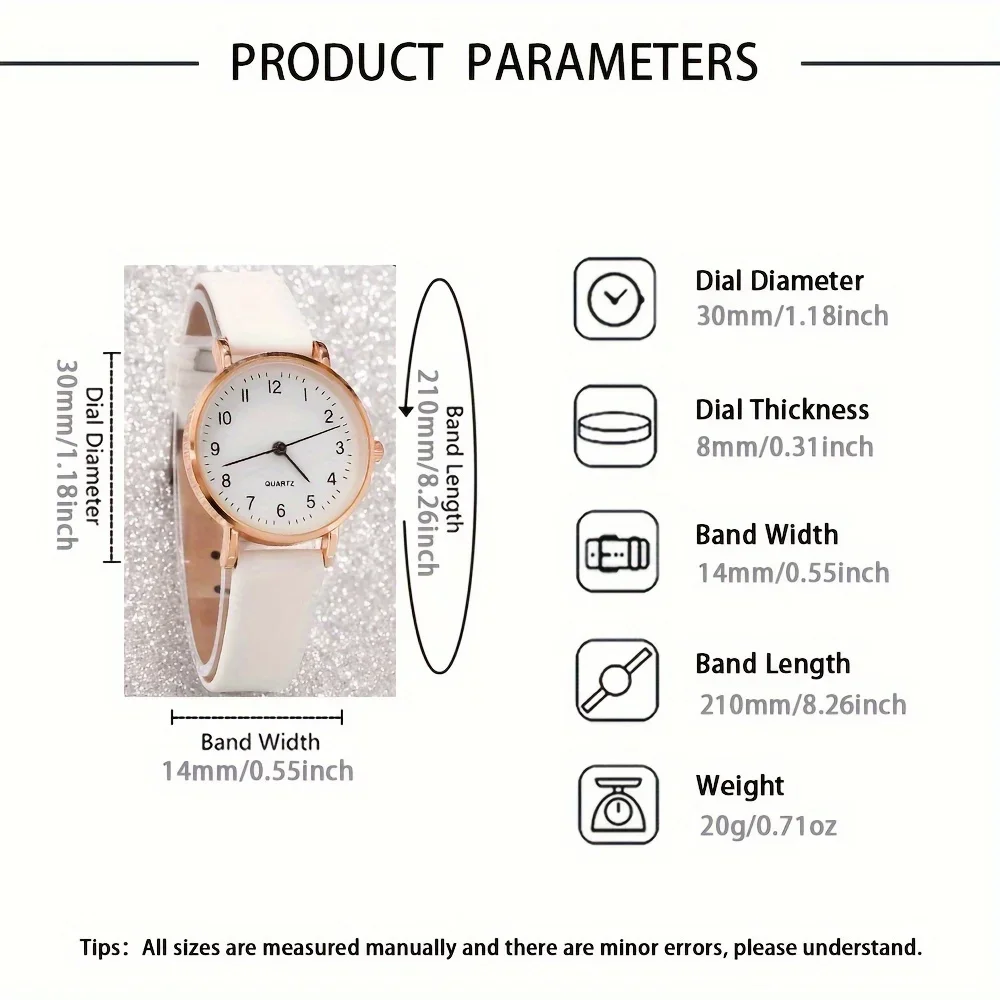 6 Pcs Elegant Fashion Quartz Watch Leather Strap Quartz Watch Explosive Butterfly Jewelry Set Gift For Friends