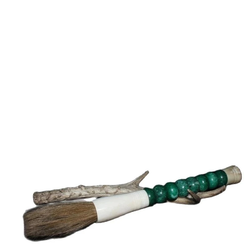 

Collection of blue tendon stone bone inlay, hair inlay, pen, antique brush, Langhao big script brush, calligraphy supplies