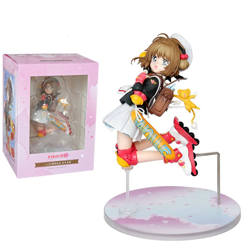 

Card Captor Kinomoto Sakura Action Figure Manga Figuras 20cm GK Statue Model Ornament Anime Peripheral Kawaii Doll Gift for Kids