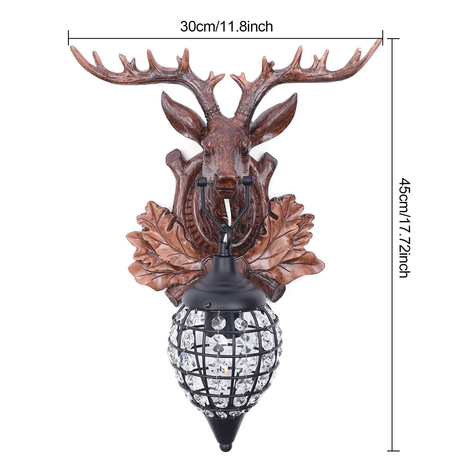 โคมไฟติดผนังรูปกวาง 40W E12 สไตล์เรโทร โคมไฟติดผนังรูปกวาง โคมไฟติดผนังสำหรับตกแต่ง