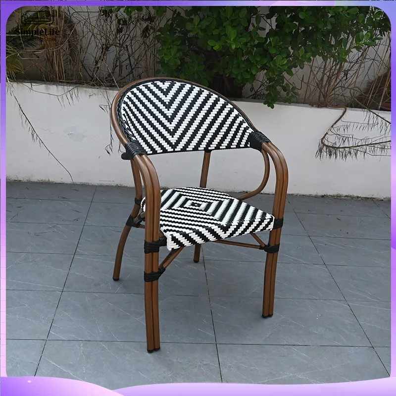 Thickened PE Imitation Rattan Patio Furniture Balcony Garden Leisure Chair Coffee Table Waterproof Sunproof Cafe Dining
