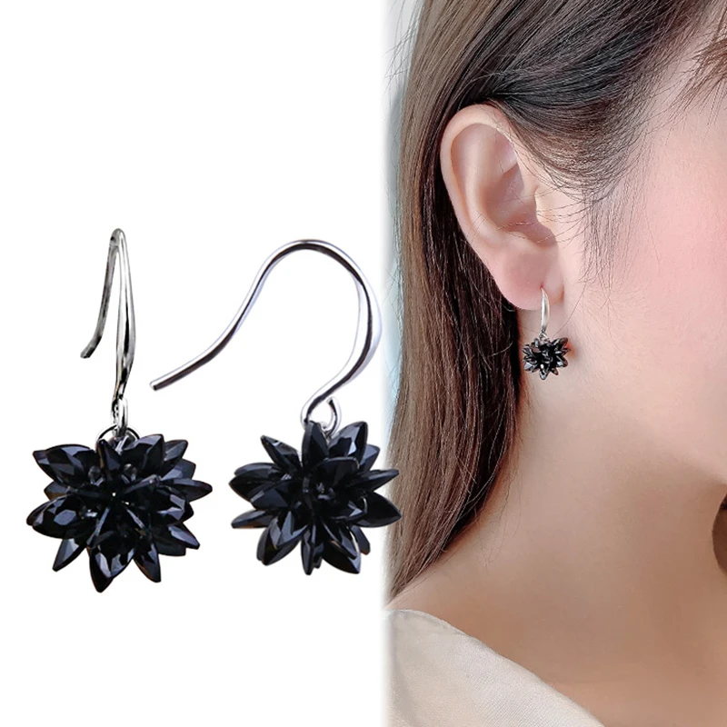 8 Style Ladies Fashion Crystal Ice Flower Earrings Jewelry High Quality Three-Dimensional Zircon Pendant Earrings Jewelry