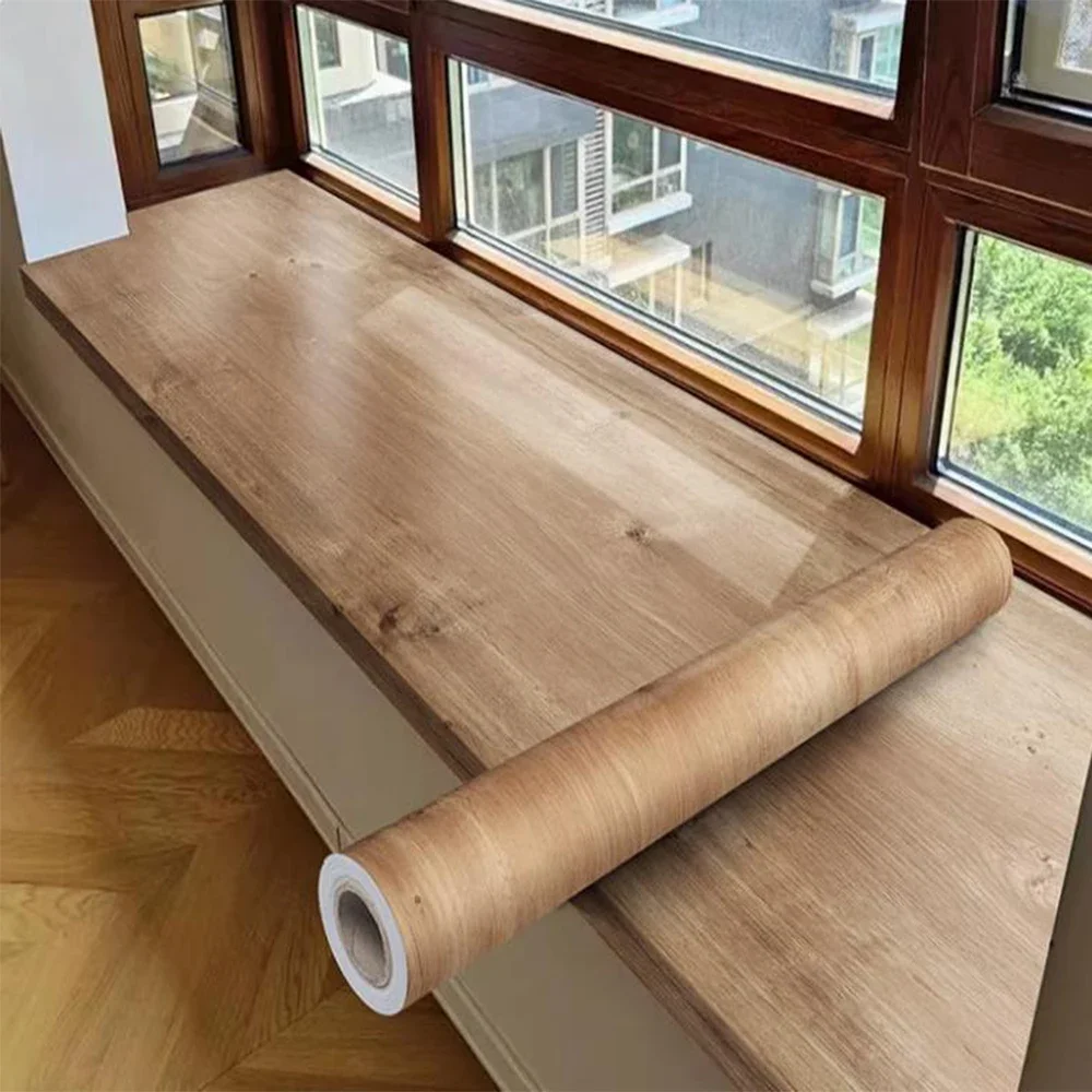 Easy To Install	Wood Wallpaper,self Adhesive Heat Resistant Wallpaper for Walls for Furniture Makeover Dorm Room DIY Home Decor