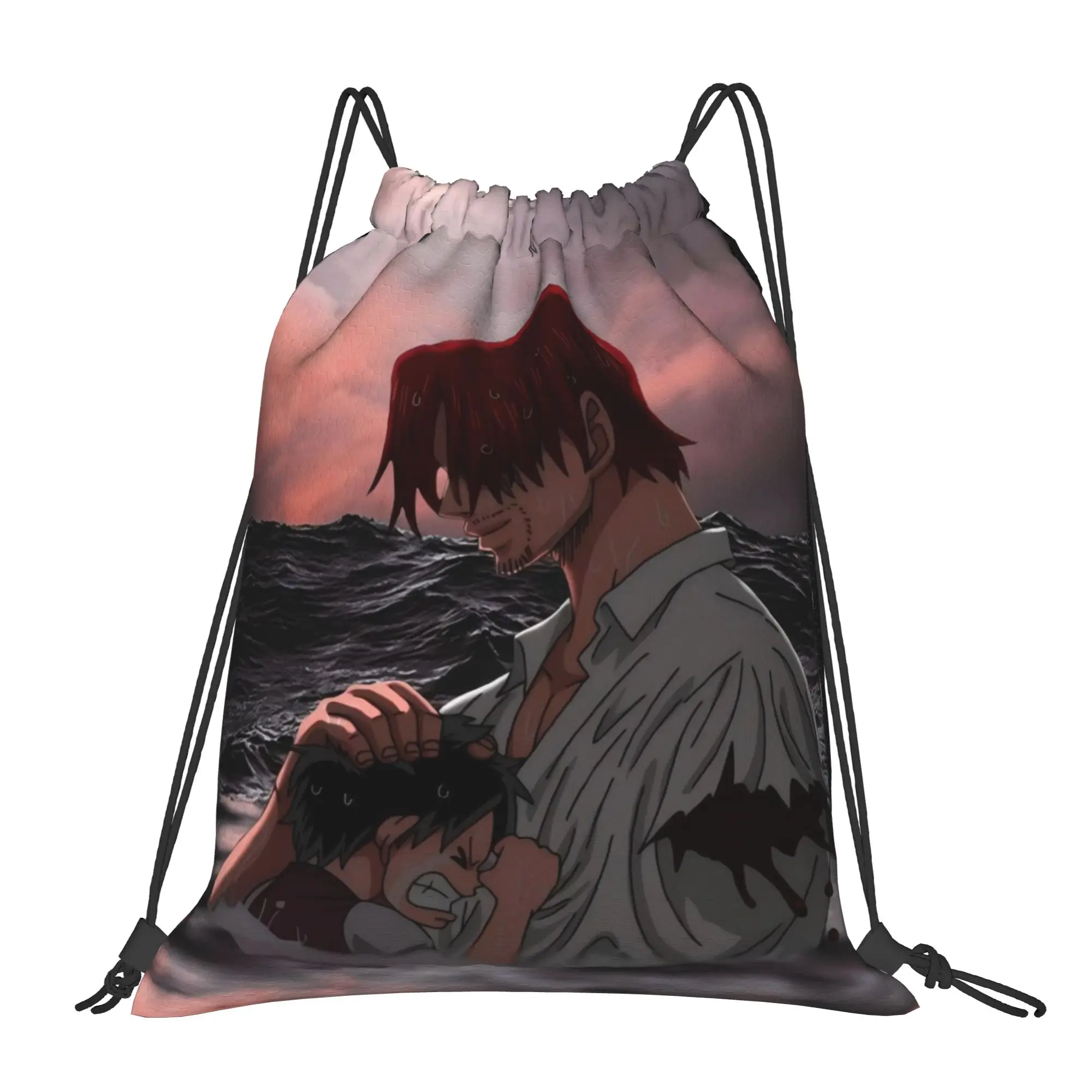 Monkey D. Luffy One Piece - Bolsas portátiles con cordón para compras, mochilas de almacenamiento