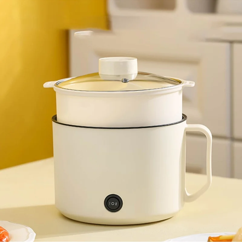 

Double Layer Noodle Pot Electric Mini Cooker 220V Multi Function Non Stick Hot Pot Efficient Kitchen Tool For Household Cooking