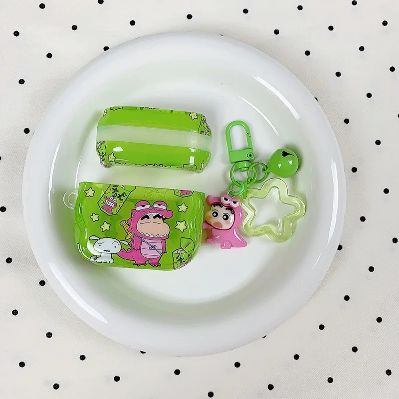 เคสหูฟังลายการ์ตูนชินจังน่ารัก รูปไดโนเสาร์ สำหรับ AirPods 1 2 3 Pro 4 Pro2 2nd หูฟังไร้สายบลูทูธ