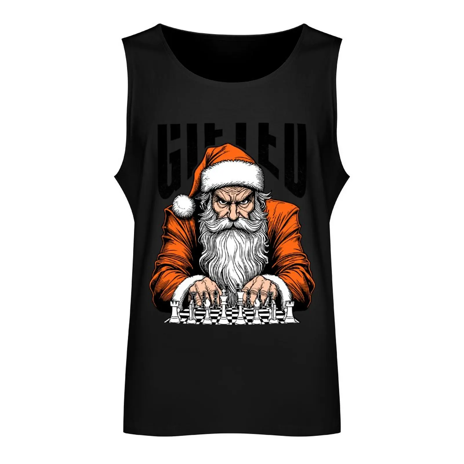 Santa Claus Playing Chess Gifted Funny Checkmate Christmas Tank Top T-shirt sports t shirts