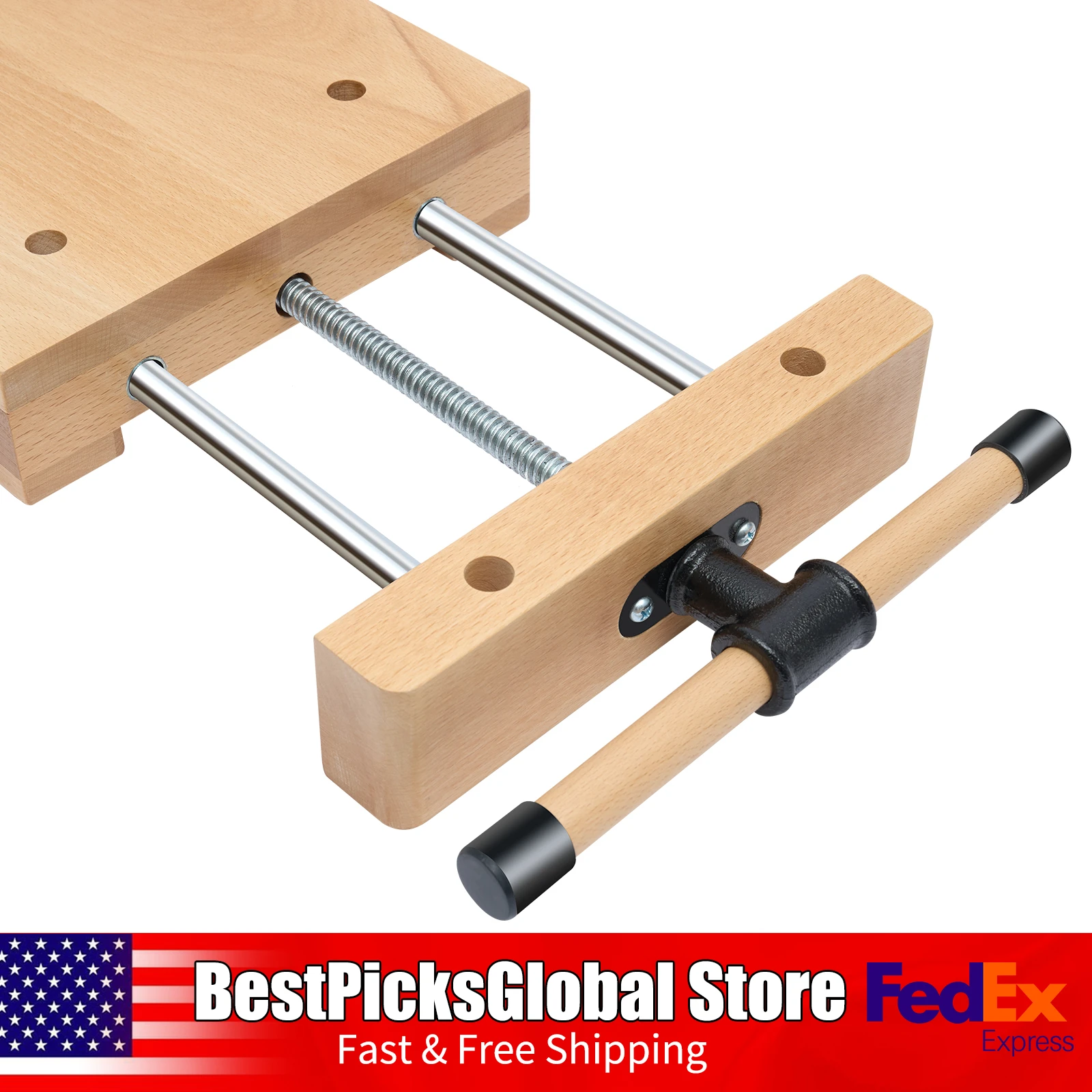 Wood Vise Workbench with G-shape Fixing Clips&Limit Blocks 7.87in Opening Desktop Carpentry Bench for Woodworking Studios